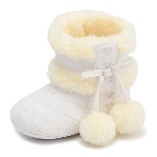 Baby Girls Boys Snow Warm Boots Infant Winter Booties Newborn Slip on Shoes for 3-18 Months