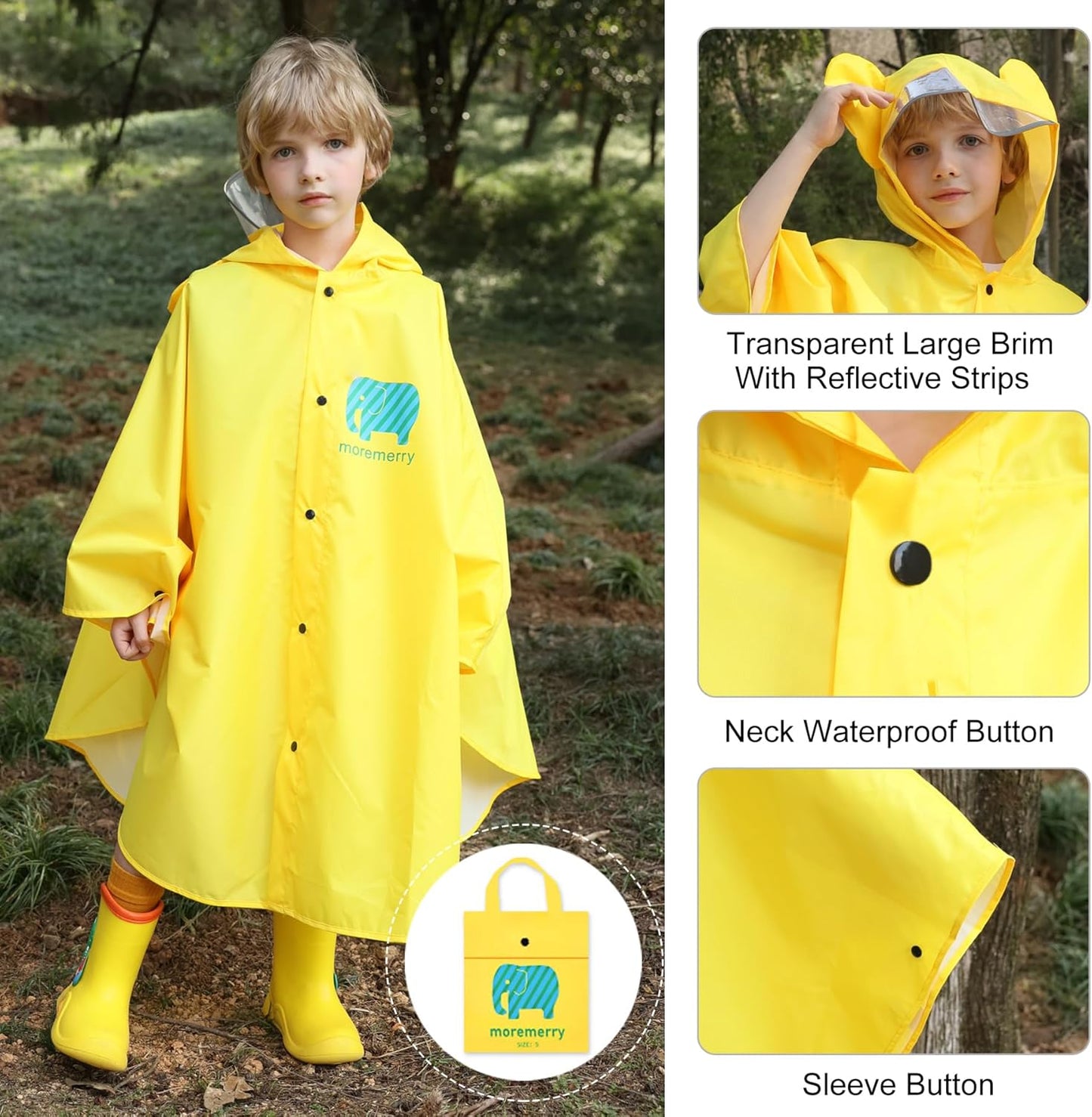 Kids Cartoon Raincoat Children'S Schoolbag Waterproof Rain Jacket Coat Boys and Girls Raincoat Poncho Cape