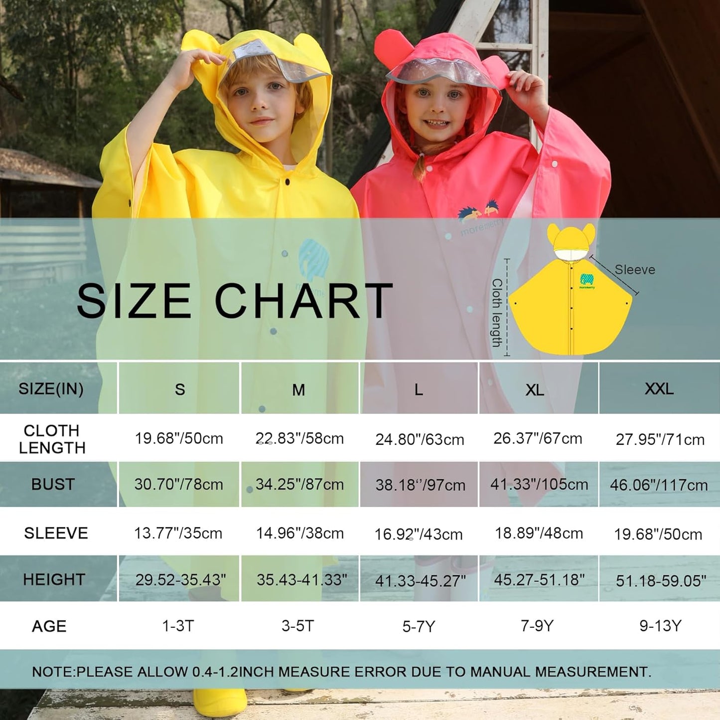 Kids Cartoon Raincoat Children'S Schoolbag Waterproof Rain Jacket Coat Boys and Girls Raincoat Poncho Cape